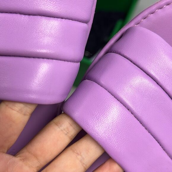 VINCE Olina Leather Purple Slide Sandal - Puffy Worn Once - Size 8 - Picture 4 of 4